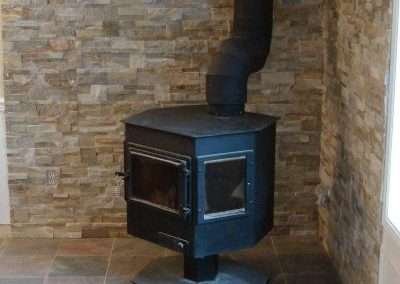 Fireplace – Corner Woodstove Feature